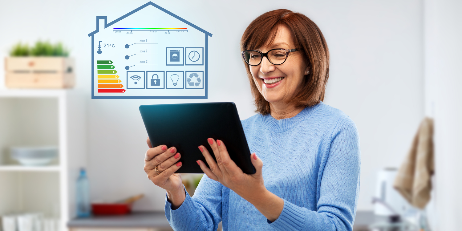 Lady looking at tablet with smart home controls - How HVAC Zoning Can Boost Your Home's Energy-Efficiency 
